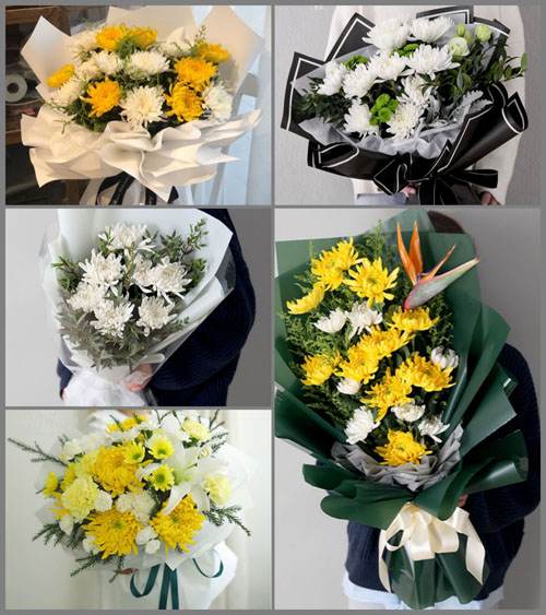 山东青岛胶州市李哥庄镇河荣二村白事花束代送